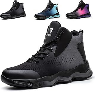 Safety Boots Men Women Steel Toe Cap Trainers Safety Work Shoes Lightweight Work Boots Industrial Protective Shoes