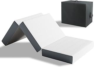 Vesgantti Folding Mattress Small Single with Storage Bag, 10CM Gel Memory Foam Foldable Mattress Tri-fold for Travel, Camping, Guest Bed - 100-Night Trial, CertiPUR-US Certified