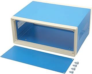 Electronic Project Box, Metal Panel Junction Box, 250x190x110mm Circuit Board Junction Housing, Enclosure Project Case for Instruments Meters Control Systems, Blue