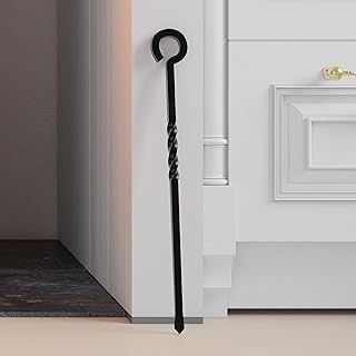 Black Fire Poker 40.5cm Long Fireplace Tool for Log Burners and Open Fires Stylish and Functional Fireside Accessory
