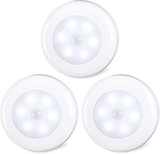 STAR-SPANGLED Motion Sensor Lights Indoor, Cordless Stick on LED Puck Lights AAA Battery Powered for Under Cabinet, Cupboard, Wardrobe, Stairs, Closet, Kitchen, Hallway (2.8inch, Cool White, 3 Pack)