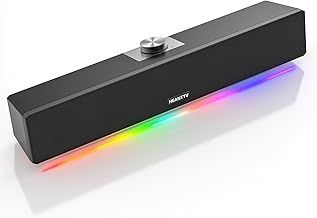 HEANTTV Computer PC Speakers, Dynamic RGB Gaming Speaker,PC Gaming Soundbar for Desktop Monitors,USB Powered Computer Speaker for PC, Laptop, Desktop, Smartphones [Dynamic RGB]