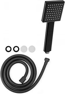 Black Slim Shower Head not Glossy 1 Mode Shower with Shower Hose 1.5 m Slim High Pressure Shower Head Rainfall Hand Held Water Saving Bathroom Handshower
