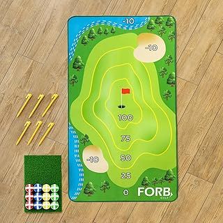FORB Chip and Stick Golf Game | Indoor and Outdoor Chipping Mat - Golfing Fun for All the Family [3 Sizes]