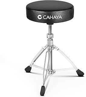 Adjustable Drum Stool Throne - Black Guitar Stool with Rotating Lifting and High Weight Capacity
