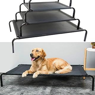 Metal Frame Elevated Dog Bed Portable Raised Pet Cot with Washable and Breathable Mesh No-Slip Rubber Feet for Indoor & Outdoor Use 114x76x15CM