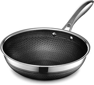 HexClad Hybrid Nonstick 25 cm Wok, Stay-Cool Handle, Dishwasher-Friendly, Oven-Safe Up to 480°C, Induction Ready, Compatible with All Cooktops