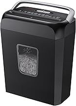 Bonsaii 6 Sheet Cross Cut Paper Shredder, Shreds Credit Cards, Staples, and Clips, Paper Shredder for Home & Small Office Use, Portable Handle Design, 13L Bin (C237-B)