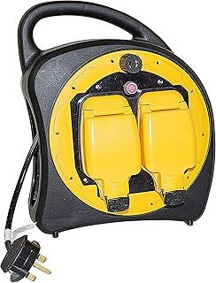 13A 2 Gang Outdoor Waterpoof Extension Lead Electric UK Plug Socket Reel WITH 25M CABEL