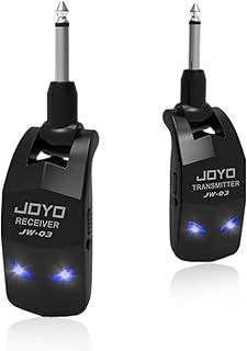 JOYO Guitar Wireless System 2.4GHz 4 Channels Rechargeable Audio Wireless Bass Guitar Transmitter Receiver for Electric Instruments (JW-03)