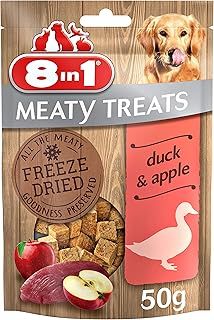 8in1 Meaty Treats, freeze dried snacks for dogs with duck and apple, grain free, no sugar, 50g