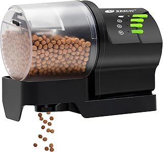 Ycozy Automatic Fish Feeder for Aquarium Auto Food Dispenser with Timer for Small Tank, Aquariums Battery/Plug-in Powered Smart Feeders for Goldfish/Koi/Turtle | Resun AF2020