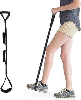 91cm Long Leg Lifter Strap Foot & Hand Grip, Mobility Lift Raiser Aids for Limited Mobility After Hip Replacement Getting in and Out of Bed, Car, and Wheelchair (91cm Black)