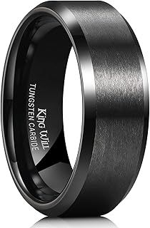 Silver/Black/Gunmetal Grey Promise 6MM/7MM/8MM Wedding Band For Men Tungsten Carbide Ring Comfort Fit Beveled Edges/Step Edges
