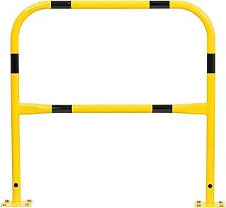 Metal Perimeter Barrier, Black/Yellow Pedestrian Walkway Warehouse Safety Guard Rail Barriers (1m Wide)