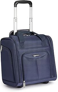 Amazon Basics Underseat Travel Luggage/Suitcase with Telescopic Handle and 2 in-line Skate Wheels - 35.5 cm, Navy Blue
