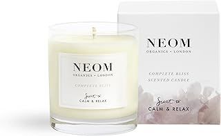 NEOM- Complete Bliss Scented Candle, 1 Wick | Blush Rose, Lime & Black Pepper | Essential Oil Aromatherapy Candle | Scent to De-Stress,White,185 g (Pack of 1),1101172