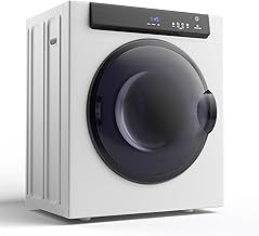 TANGZON 4KG Vented Tumble Dryer, 1400W Freestanding Front Load Compact Tumble Dryer with 3 Heat Settings, Digital Display, Stainless Steel Tub, Timer & Over Heat Protection, Portable Clothes Dryer