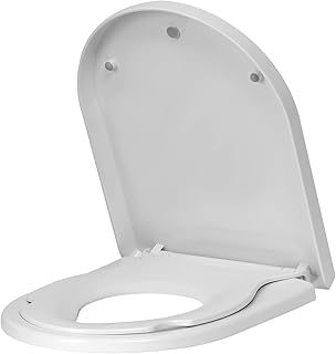 WOLTU Family Toilet Seat With Removable Child Seat, Soft Close, Quick Release D Shape, Easy Top and Bottom Mounting With Adjustable Hinges, White