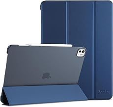 ProCase for iPad Pro 13 Inch Case 2024 (M4/7th Gen), iPad M4 13 Case Smart Folio iPad Pro 13 Case, Slim Stand Translucent Hard Shell Back 13-inch 2024 iPad Pro Case, Auto Sleep/Wake -Navy