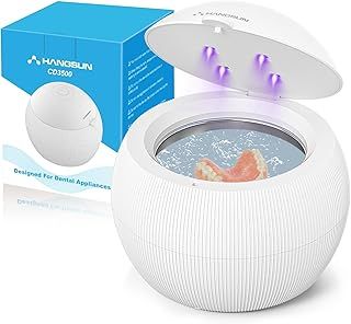 Hangsun Ultrasonic UV Cleaner Machine for Dentures, Aligner, Retainer, Whitening Trays, Mouthguards, Ultrasonic Cleaner Machine for All Dental Appliances