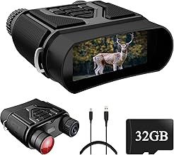 Night Vision Goggles Night Vision Binoculars for Total Darkness,Digital Infrared Night Vision with 3'' Large Viewing Screen and 64GB SD Card for Camping and Hunting
