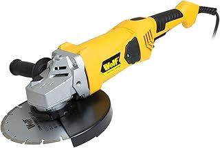 Angle Grinder 2300w 230mm 9" Corded 2 Position Adjustable 6000RPM Wolf Electric with Diamond Disc for Cutting Grinding Masonry Concrete Steel - 2 Years Warranty