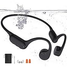 Swimming Bone Sound Headphones Bluetooth 5.4, IPX8 Waterproof, 32G-Memory Sports, Underwater With MP3-Player, Open Ear for Swimming Running
