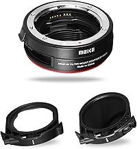 Meike MK-EFTR-C VND Drop-in filter Auto-Focus Mount Lens Adapter for Canon EF to EOSR with Variable ND Filter and UV Filter for EOS R R5 R6 RP C70 Cameras