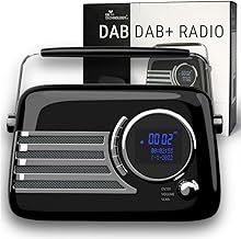 Radios Mains and Battery, Portable DAB/DAB+ Radio Bluetooth Speaker, Portable Radio, Retro DAB, Rechargeable Battery, Transistor, Large Dial, Vintage, AUX, USB Plug in