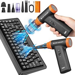 K&F Concept 2-in-1 Compressed Air Duster PC Cleaner, 150000RPM Air Blower, Electric air Dusters, Speed Adjustable Rechargeable Reusable Compressed Air Blaster for Laptop Computers Keyboard