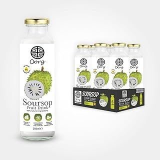 OORG Natural Soursop Fruit Juice - 6 x 250ml bottles, Healthy fruit juice, A Refreshing Taste of Nature’s Wellness from Sri Lanka, hydrating beverage, 100% fruit ingredients, No Preservatives