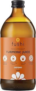 Fushi Turmeric Juice 500ml | Cold-Pressed Turmeric Root 16+ Shots per Bottle | 75g of Fresh Turmeric Root in Every Shot No Synthetic additives Natural Preservative No Added Sugar