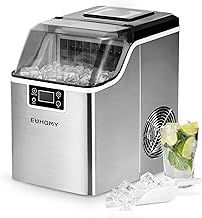 Ice Cube Maker Machine Countertop-2 Ways to Add Water, 24kg/Day, 24 Pcs Ready in 13 Mins, Self-Cleaning Portable ice maker with Ice Scoop & Basket, Perfect for Home/Kitchen/Office/Bar