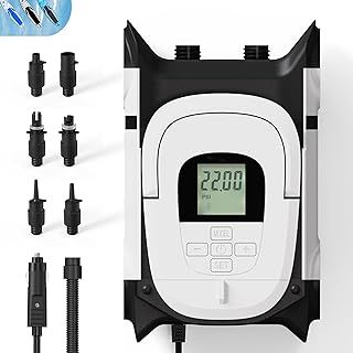 Portable Paddle Board Pump-Electric 22PSI Sup Inflator Pump DC12V,Dual Stage Air & Auto-Off,Suitable for Inflatable Paddle Board,Kayak,Portable Boat(882-L）
