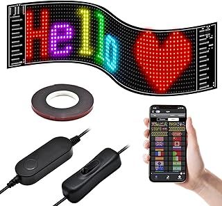 GOTUS Scrolling LED Sign,Flexible LED RGB Color Sign,Programmable LED Display,Bluetooth APP,DIY Edit Animations,Text, Graffiti