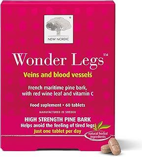 New Nordic Wonder Legs - High Strength Pine Bark Extract - Help Avoid Feeling of Tired Legs - Helps Maintain Normal Circulation - 60 Tablets