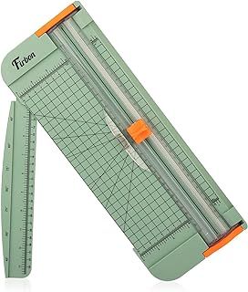 Firbon A4 Paper Cutter 12 Inch Titanium Paper Trimmer Scrapbooking Tool with Automatic Security Safeguard and Side Ruler for Craft Paper, Coupon, Label and Cardstock, Morandi