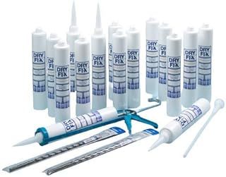 DryFix DPC Damp Proofing Injection Cream 380ml BBA x 16 Kit (with Mastic Gun & 2 x 12mm SDS Drill Bit)