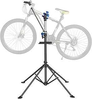 Yaheetech Heavy Duty Bike Repair Stand Bicycle Maintenance Workstand Folding Cycle Stand Mountain Bike Work Tool with a Front Wheel Stabilizer, 108-190 cm Height, Black