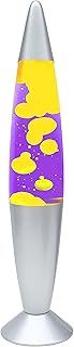 Global Gizmos 48809 Purple and Yellow Lava Lamp/Silver Base Colour/Retro Nostalgia/Relaxing Mood Light / 16 Inch Height