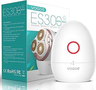 Electric Shaver for Women, Wet and Dry Rotary Razor, Hair Remover for Leg Face Lips Bikini line, Rechargeable Waterproof and Cordless Trimmer Egg Shape ES300