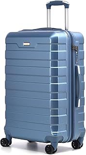 Suitcase Large Medium Cabin Size | Hard Shell | Lightweight | 4 Dual Spinner Wheels | Trolley Luggage Suitcase | Hold Check in Luggage | TSA Combination Lock (Ice Blue, Large 28")