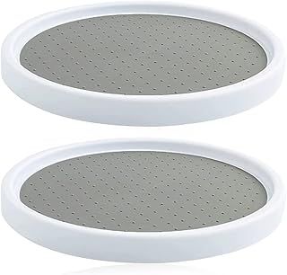Lazy Susan turntable, Rotatable Plate, 2 Pcs Cupboard Pantry Cabinet Turntable for Edible oil Bottle, Soy Sauce Bottle, Seasoning Bottle