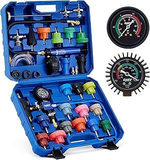Coolant Pressure Tester Kit, 31pc Master Coolant Vacuum Refill Kit with 23 Radiator Adapters, Radiator Cooling System Pressure Tester Kit with Vacuum Pump Vacuum Purge & Refill Tool