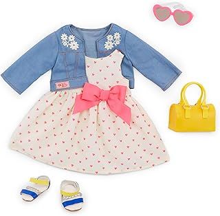 Our Generation Bright as the Sun Outfit – Deluxe Jacket and Dress Combo Outfit for 18-inch Dolls – 5 Piece Clothing and Accessory Set