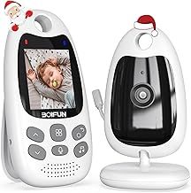 Baby Monitor with Camera and Night Vision, No WiFi, Two-way Audio, 720P, ECO Mode, Battery, 8 Lullabies, Feeding Reminder, Smart Temperature Sensor, 2'' Screen, Elder/Pet, Video Baby Camera