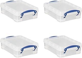 Really Useful Plastic Storage Box 1.75 Litre Clear (Pack of 4)
