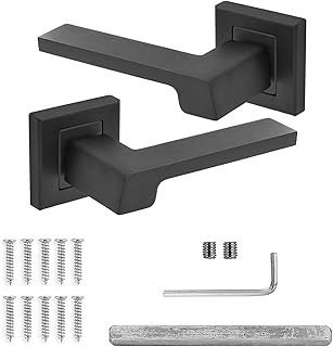 Black Door Handles Internal – Aluminium Matt Black Door Handle Sets for Interior Doors | Internal Door Handles for Bedrooms & Bathroom | Spectra Range
