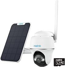 Reolink 4G LTE Cellular Outdoor Security Camera + 32GB SD Card, No WiFi Security Camera Outdoor Wireless Go PT Plus+Solar Panel, 3K HD Color Night Vision, Person/Vehicle/Animal Detection, 2-Way Audio
